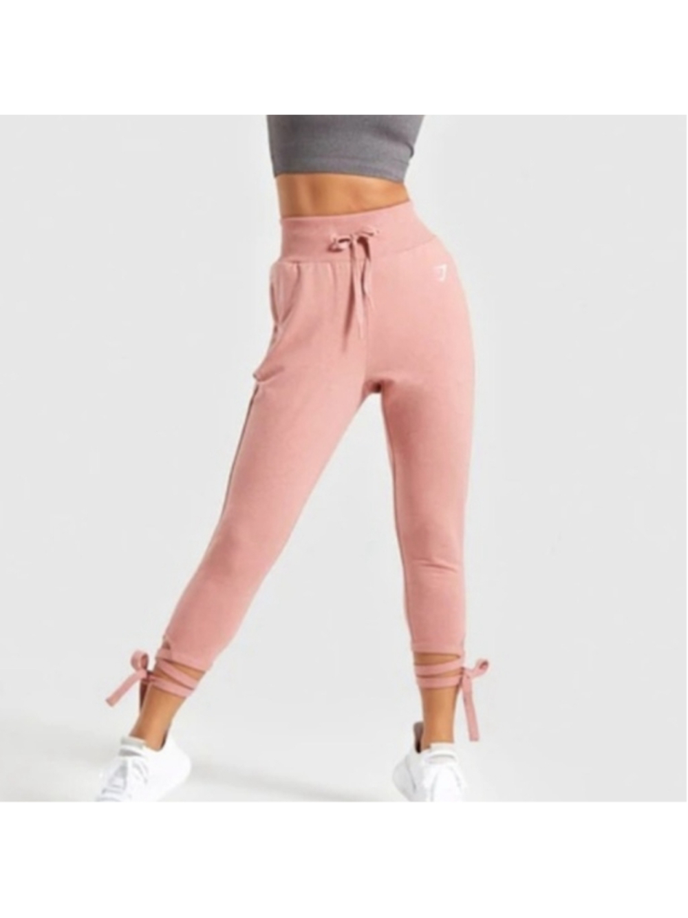 GYMSHARK Ark High waisted Pink Joggers Lounge pants Size Small Zipper Pockets